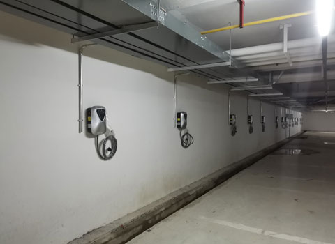小区地下停车场7kw充电桩安装项目案例-2